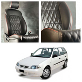 Suzuki Cultus Diamond Cut Black Red Seat Covers - Model 2007-2017