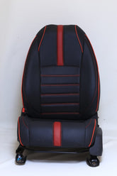 Japanese Leather Type Seat Cover Custom Design Custom Fitting Honda Civic 2018-2020 Black Colour Red Stitch Red Border 12 Pcs/Set