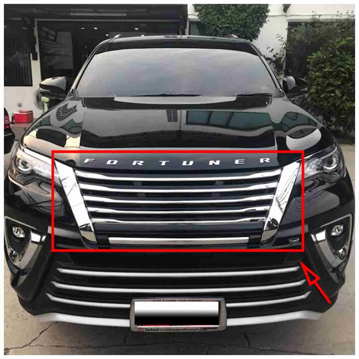 Front Grill Chrome Black Taiwan for Toyota Fortuner 2017 to 2020