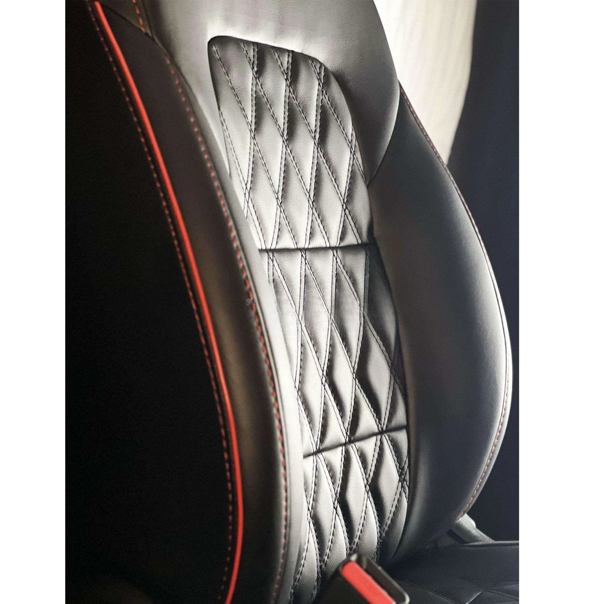 Suzuki Alto Diamond Cut Black Red Seat Covers - Model 2019-2021