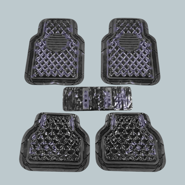 Crystal Universal Silicone Floor Mats Smoke Mix Design M1097B - Rubber Floor Mats | Car Mats | Vehicle Mats | Foot Mat For Car