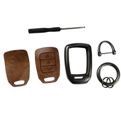 Honda BRV Metal Key Shell With Brown Luxury Key Chain