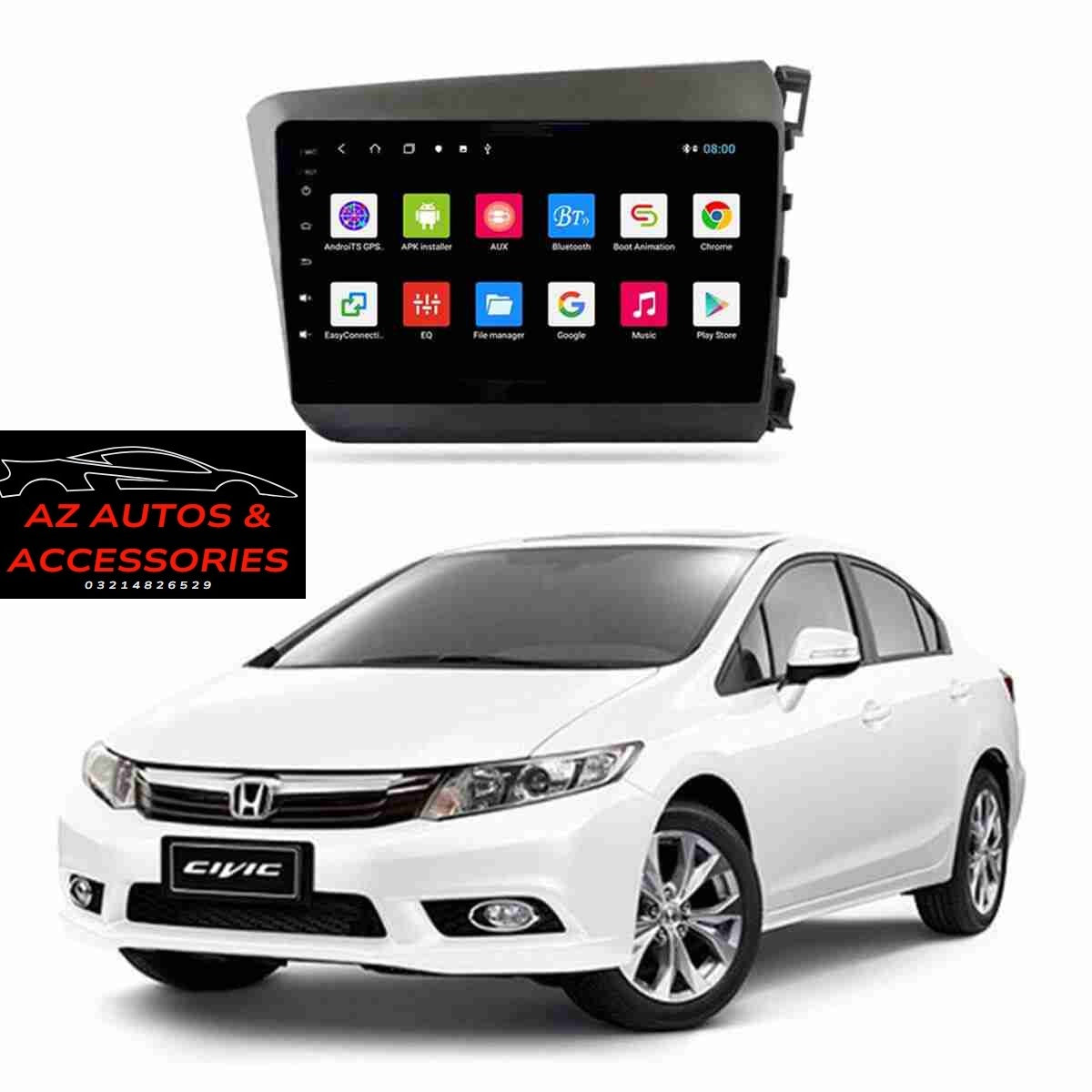 Honda Civic 2013 to 2016 Android Panel HD Player IPS Display Multimedia System