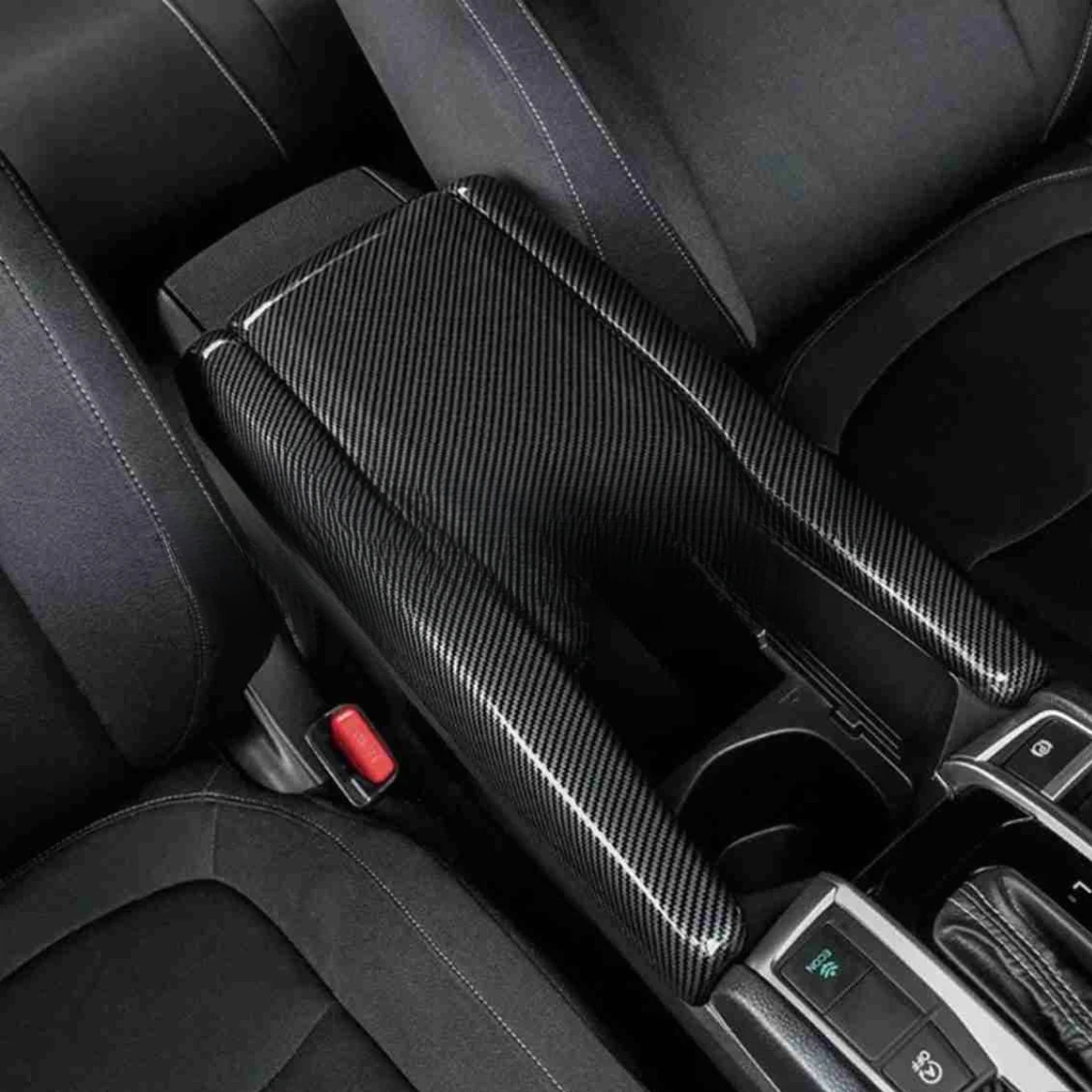 Armrest Carbon Fiber Trims For Honda Civic 2016 to 2021
