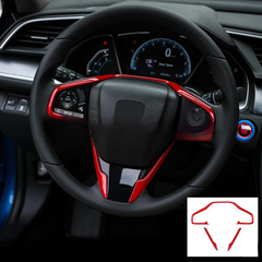 Honda Civic Steering Wheel Cover Trim (Red) – Model 2016-2021