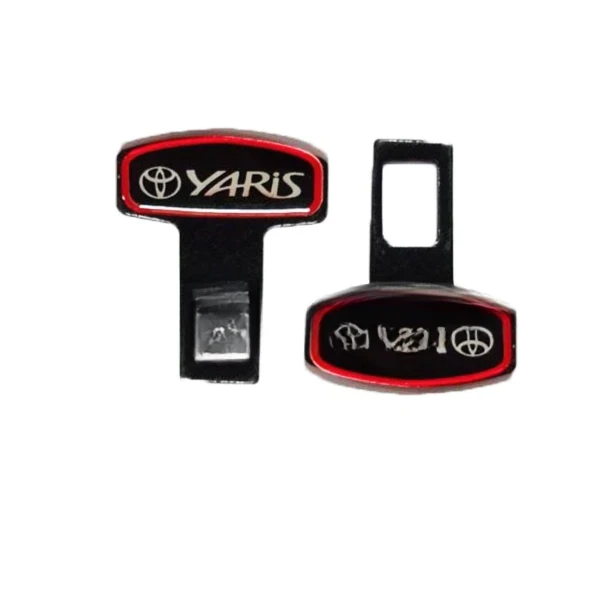 Toyota Yaris Black Safety Belt Buckle Clips (with Logo)