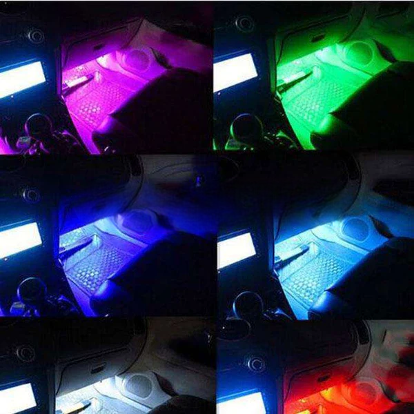 7 Color LED Car Interior Ambient Light | Remote Controlled - Atmosphere Lighting