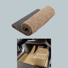 Universal Fur Grass Floor Mat Roll Adjustable Customisable Beige - with Brown Floor Mats | Car Mats | Vehicle Mats | Foot Mat For Car