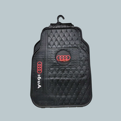 Audi Universal PVC Rubber Floor Mat Black Desing B Mix Design 5 Pcs - PVC Floor Mats | Car Mats | Vehicle Mats | Foot Mat For Car