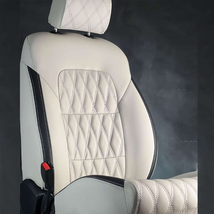 Suzuki Mehran Diamond Cut Beige Black Seat Covers - Model 1988-2021