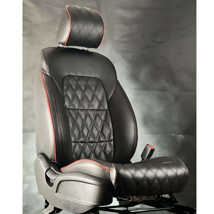 Suzuki Cultus Diamond Cut Black Red Seat Covers - Model 2007-2017