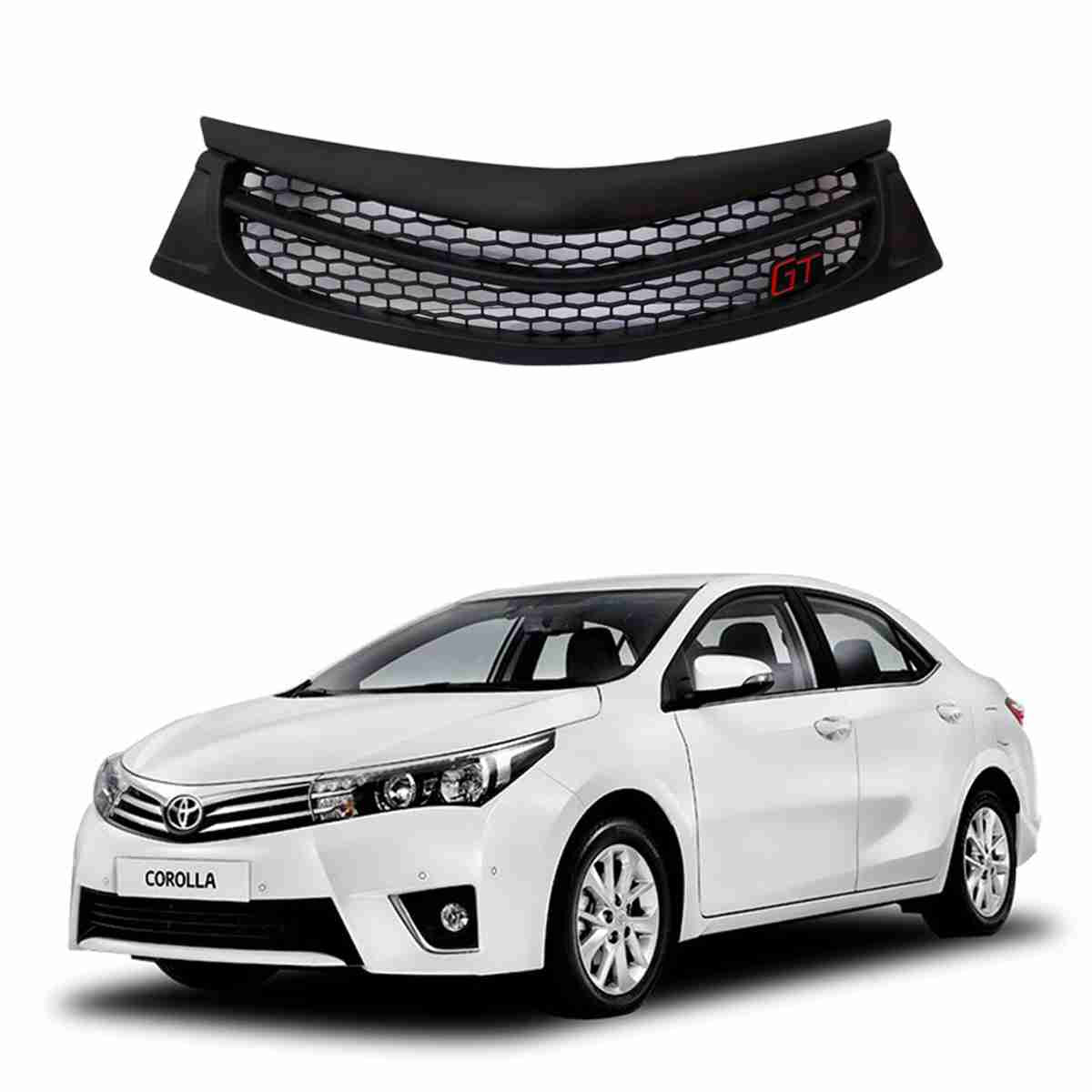 Front Bumper Black Stylish GT Grill for Toyota Corolla 2014 to 2017