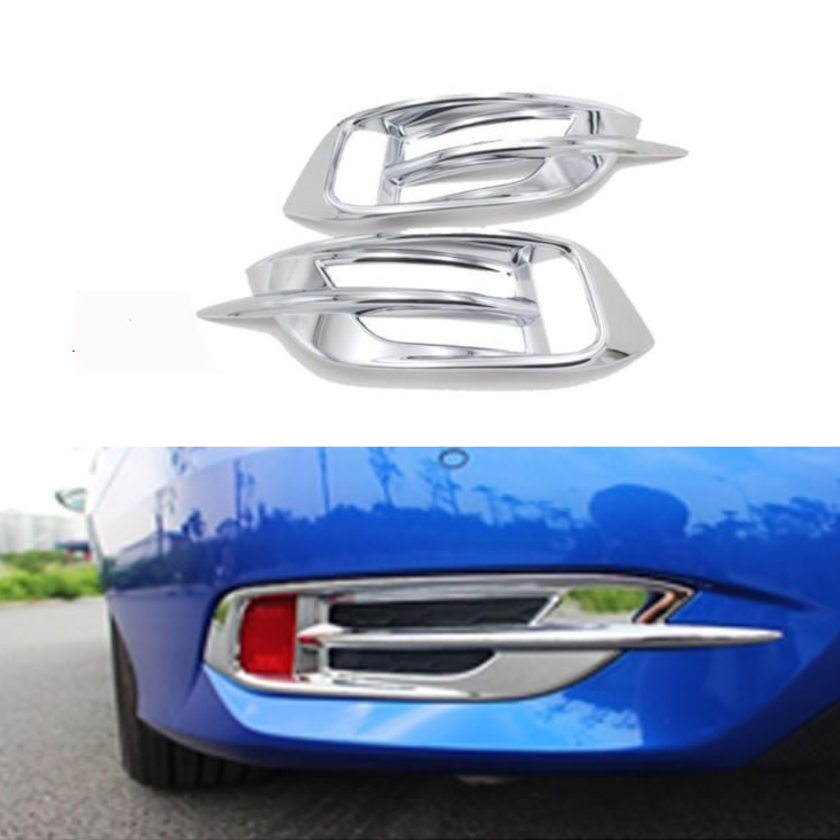 Honda Civic Rear Bumper Chrome Cover Lava Style – Model 2016-2021