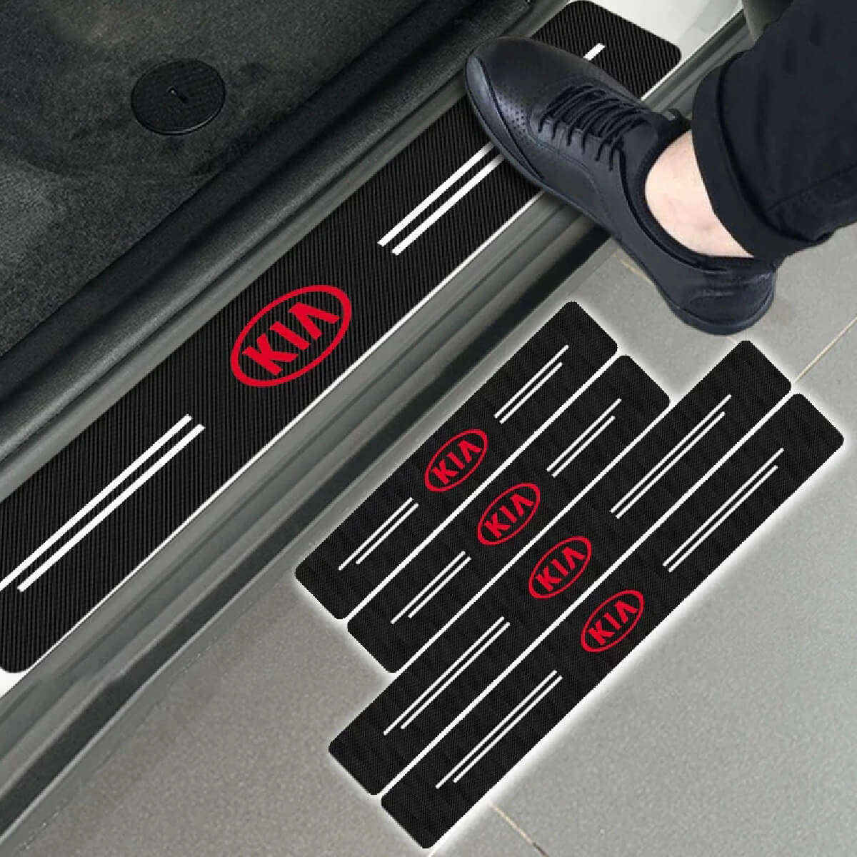 Car Door Sill Plate Sticker Cover protection For KIA