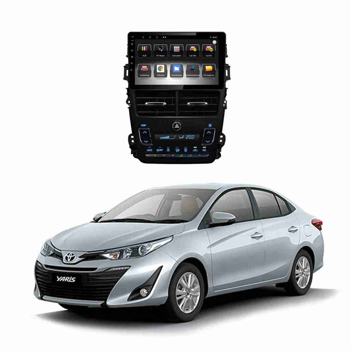 Toyota Yaris ATIV X CVT 1.5 2020 Android Panel HD Player IPS Display Multimedia System