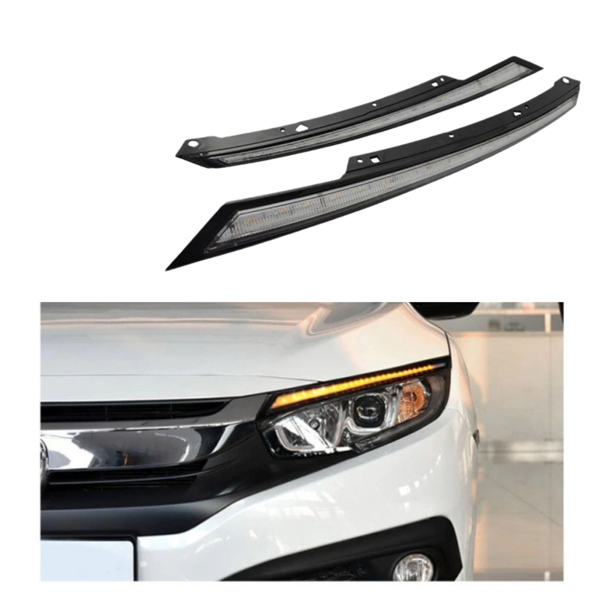 Honda Civic Head Lamps Light Eyebrow Light Pair – Model 2016-2021