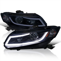 Honda Civic Spec-D LED Projection Head Lamps Light Black Pair – Model 2012-2016