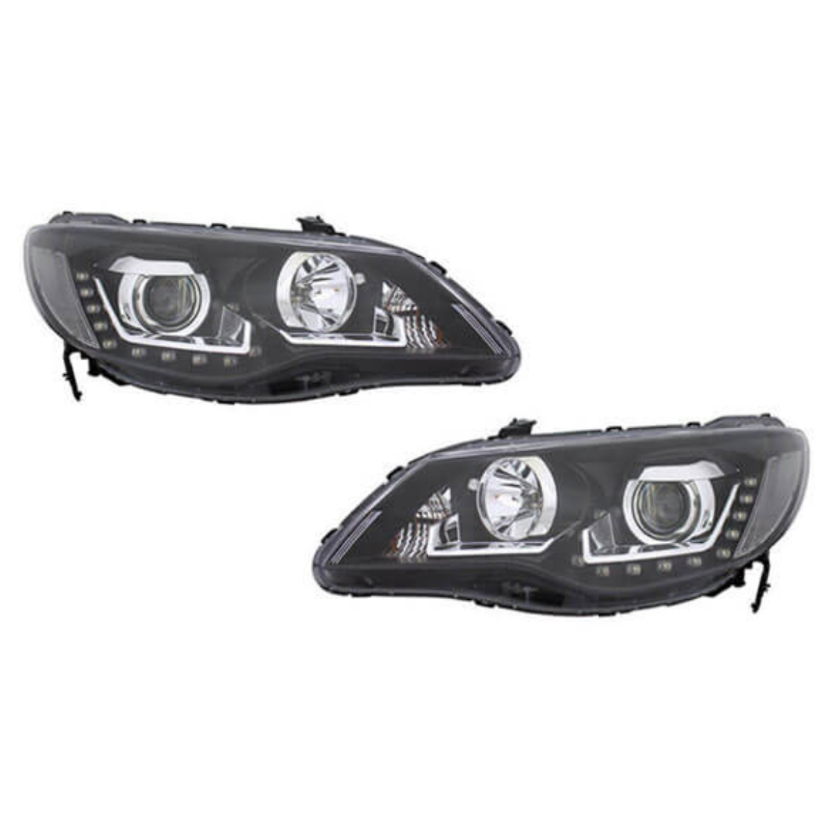 Honda Civic Black Projection Head Lamps Light Pair – Model 2006-2011