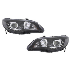 Honda Civic Black Projection Head Lamps Light Pair – Model 2006-2011