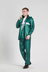 Rain Suit | China PVC Glitter Green waterproof Rain Suit (free size)