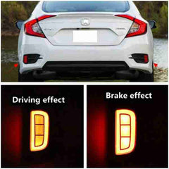 Back – Rear Bumper Reflector Marker Light – Stop Light with LED for Honda Civic 2016 to 2020