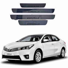 LED Door Sill Protector Plates – Door Sill Scuff Plate Cover Trim Style B – 4 Pcs for Toyota Corolla 2014 to 2017