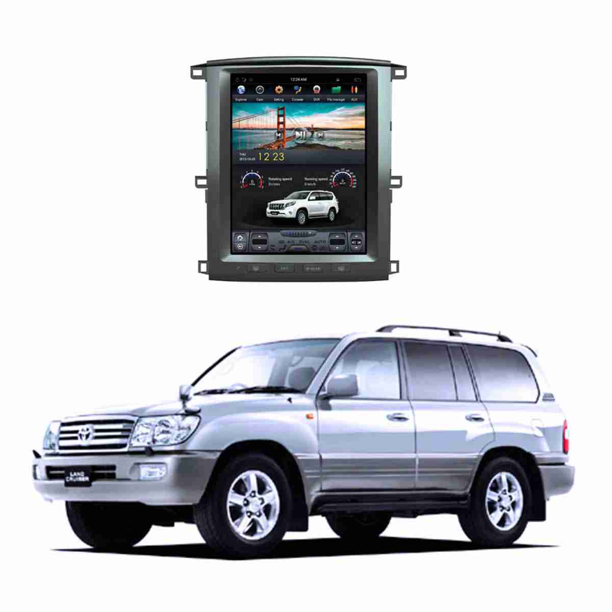 Toyota Land Cruiser / Cygnus 2002 to 2008 – Android Tesla LCD Screen IPS Display Multimedia System