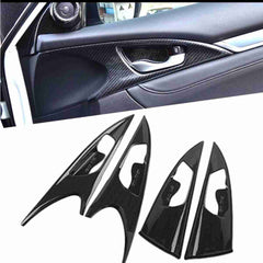 Carbon Fiber Interior Mouldings Inner Door Handle Bowl Panel Cover Trim For Honda Civic 2016 to 2019