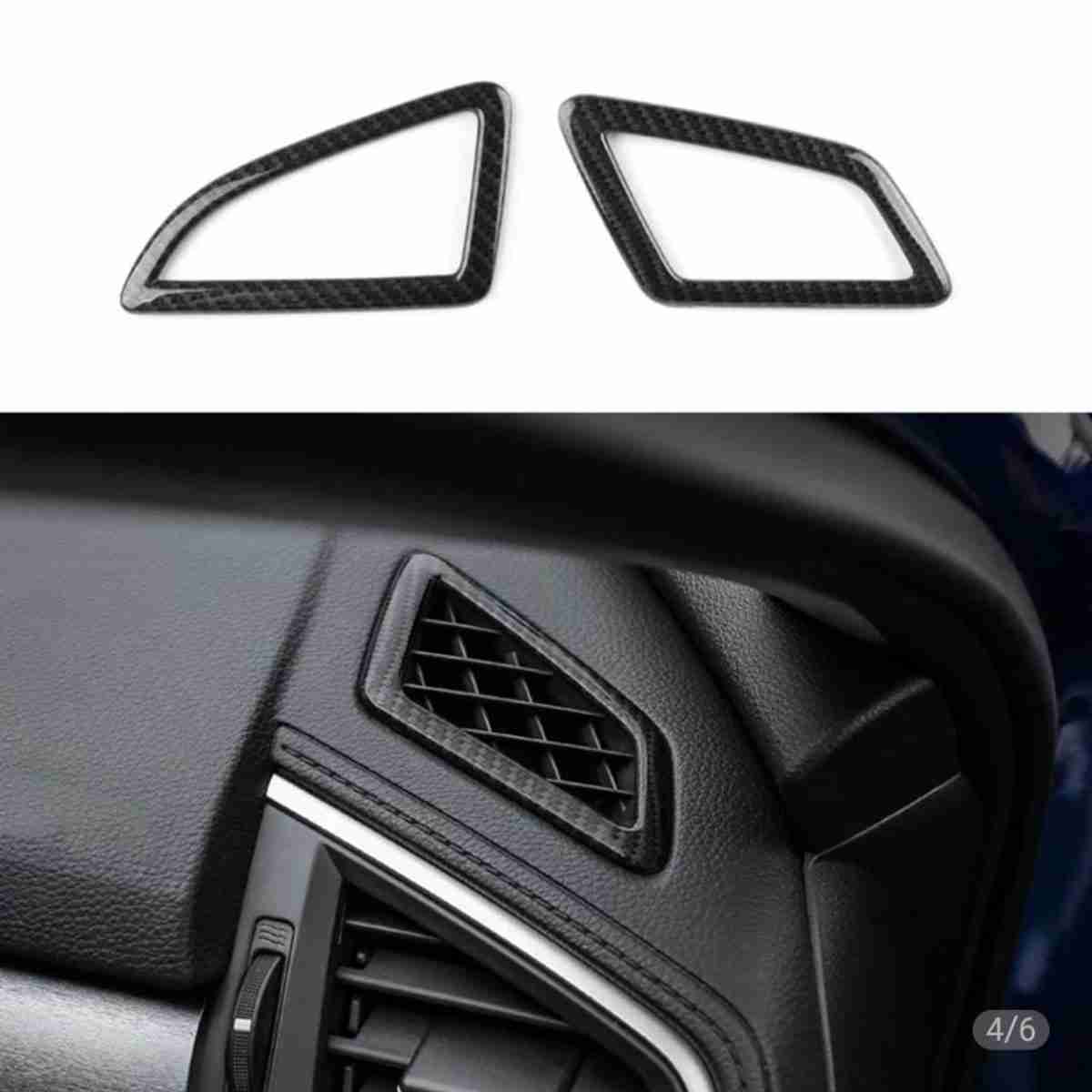 Ac Vent Frame Carbon Fiber Trims For Honda Civic 2016 to 2021