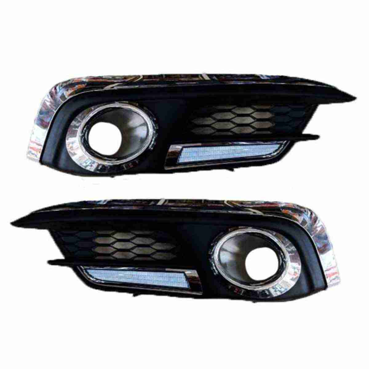 LED DRL Fog Lamps / Fog Lights Cover with Chrome for Honda Civic 2016 to 2021