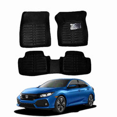 5D Floor Mats Black For Honda Civic 2003 to 2012
