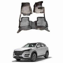 9D Floor Mats Black With Grey Grass for Hyundai Tucson 2020 to 2021