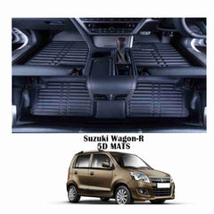 5D Floor Mats Black For Suzuki Wagon-R 2016 to 2021