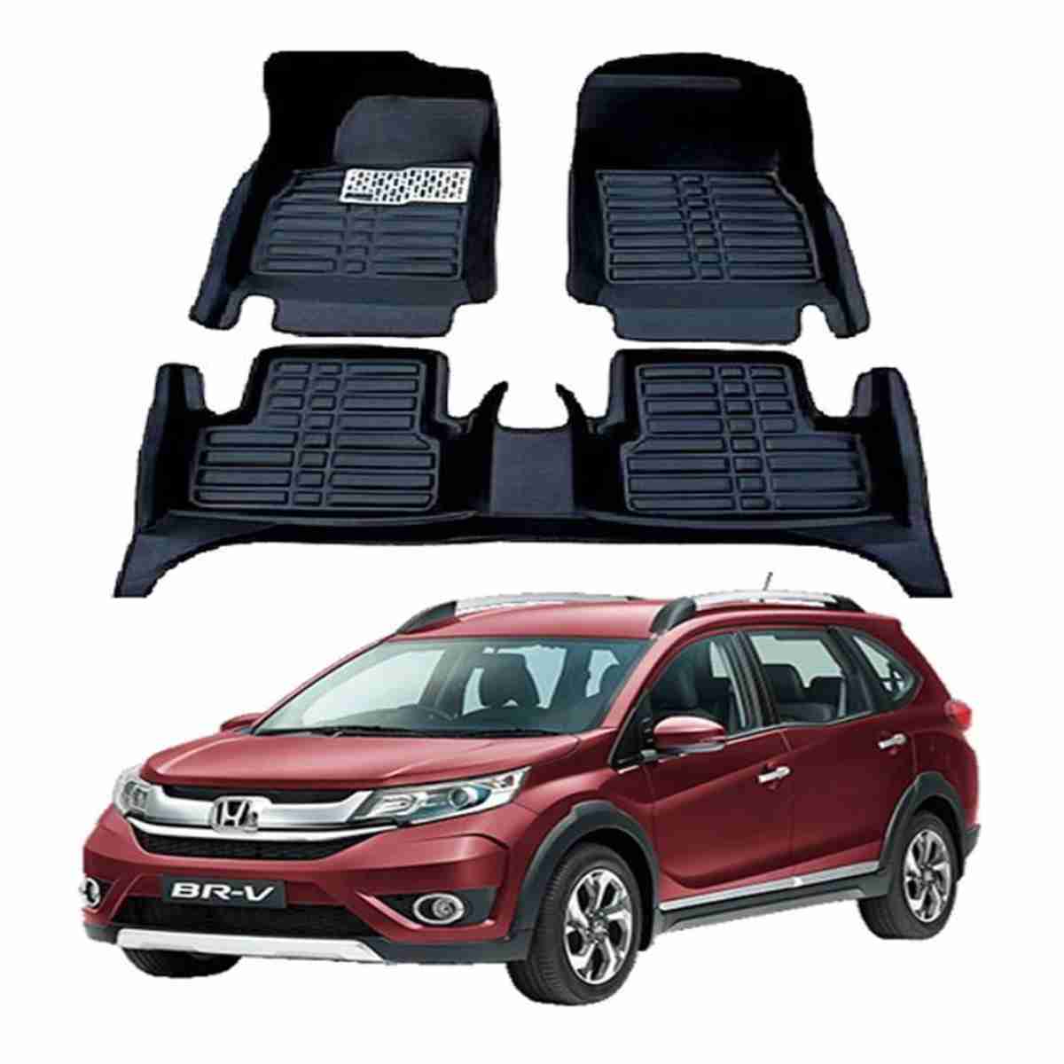 5D Floor Mats Black For Honda BRV 2016 to 2021