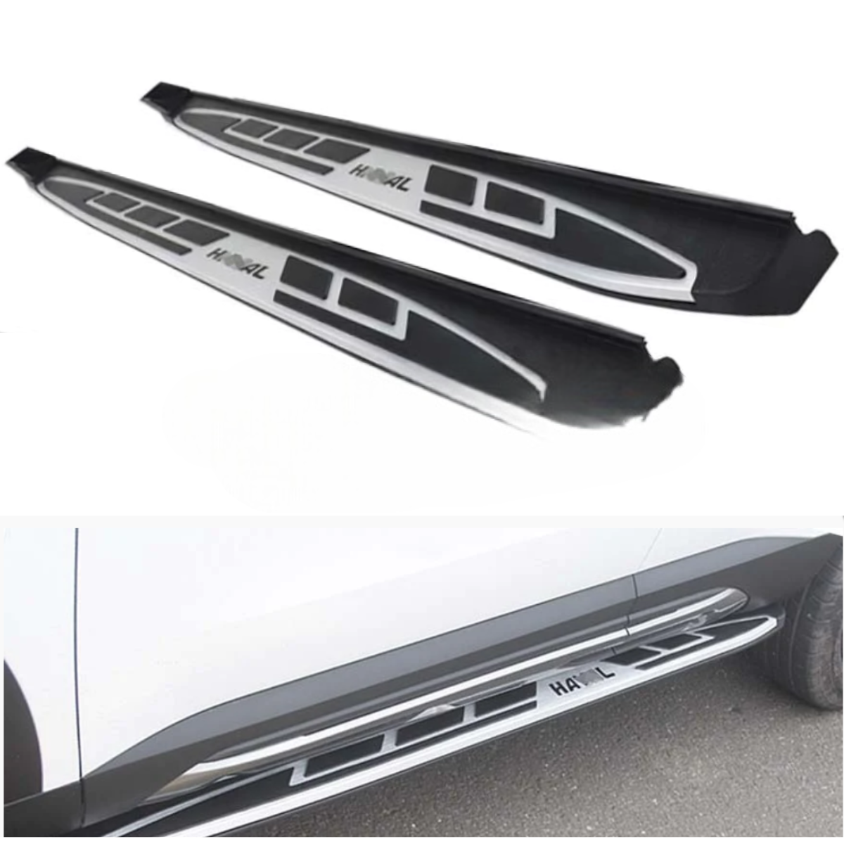 Haval H6 Foot Rest Side Steps (Black and White) – Model 2021 – 2022