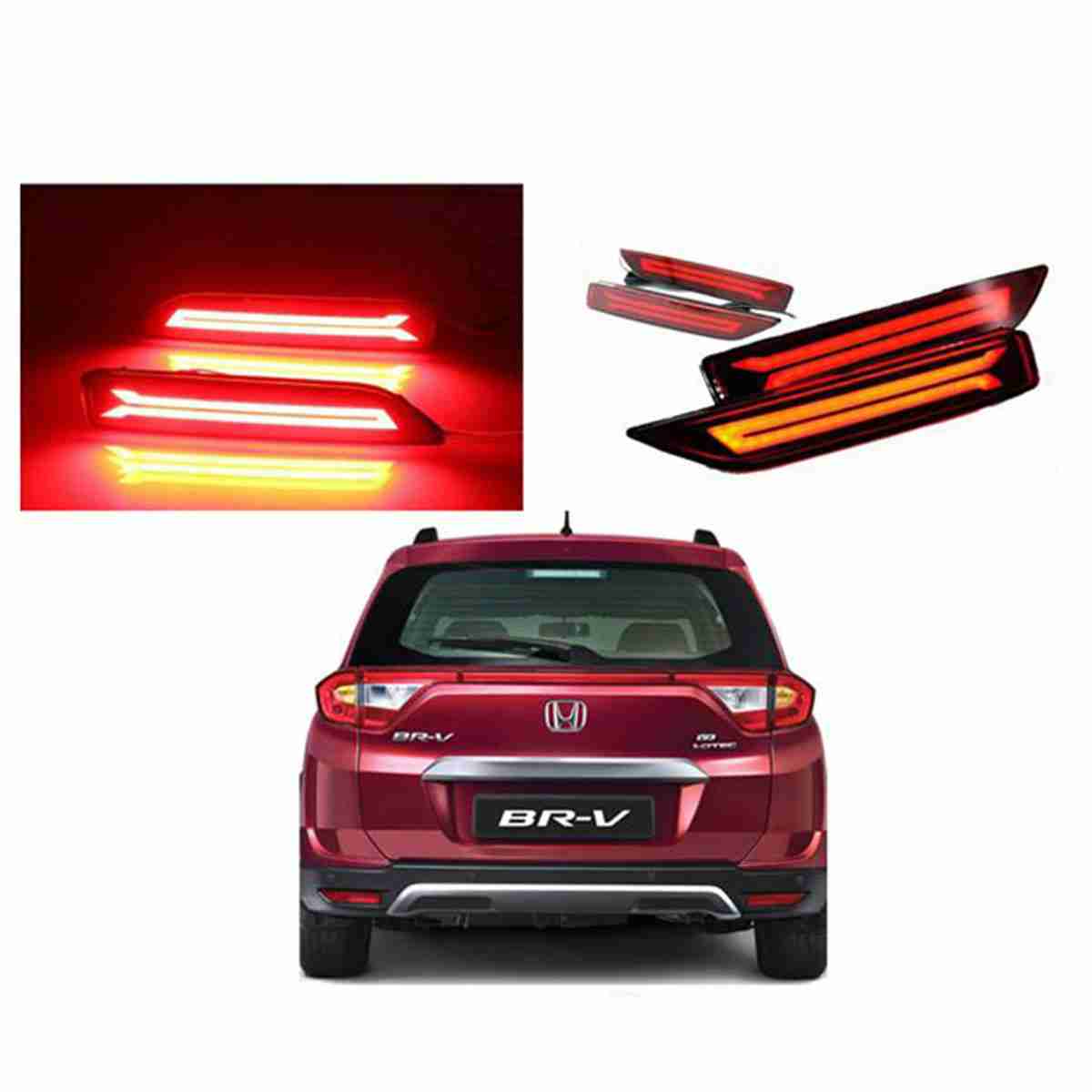 Back Bumper Reflector Led Light / Bumper Light for Honda BRV 2017 to 2019