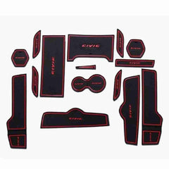 Non Slip PVC Mats in Red Color for Honda Civic 2016 to 2020