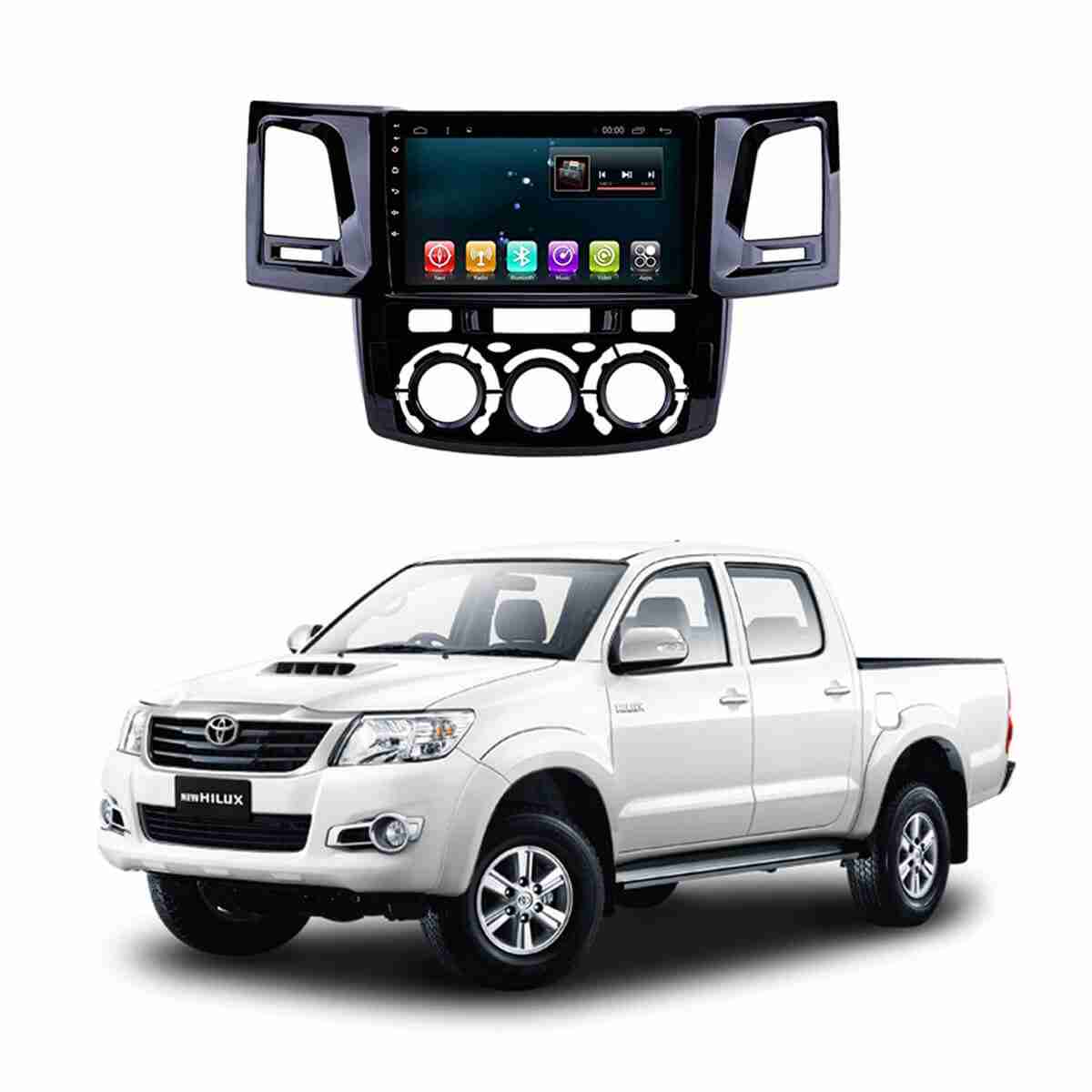 Toyota Hilux Vigo 2012 to 2016 Android Panel HD Player IPS Display Multimedia System