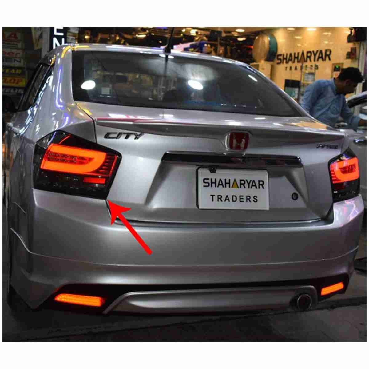 Back Lava Light Smoke with LED for Honda City 2009 to 2020
